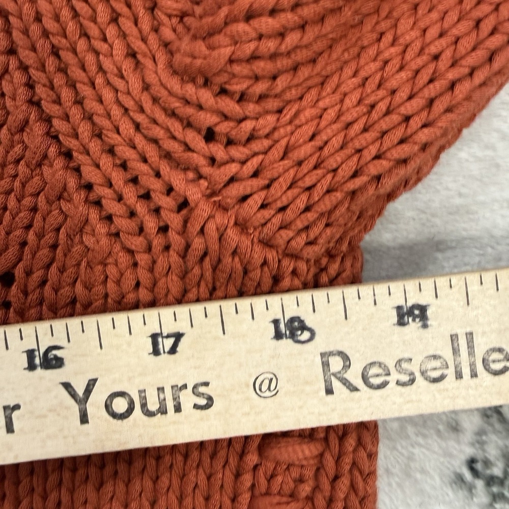 Poetry Womens 8 Chunky 100% Cotton Knit Sweater Rust Orange Long Sleeve Pullover - Picture 7 of 12